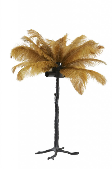 Table lamp E14 Ø65x68 cm FEATHER black+caramel (Ruskea)