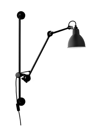 Lampe gras n°210 seinävalaisin musta, pyöreä varjostin