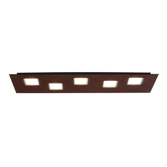 Fabbian Quarter -LED-kattovalaisin 5-lamp. ruskea