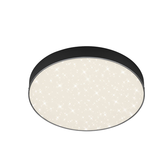 LED-kattovalaisin Flame Star, Ø 28,7 cm, musta