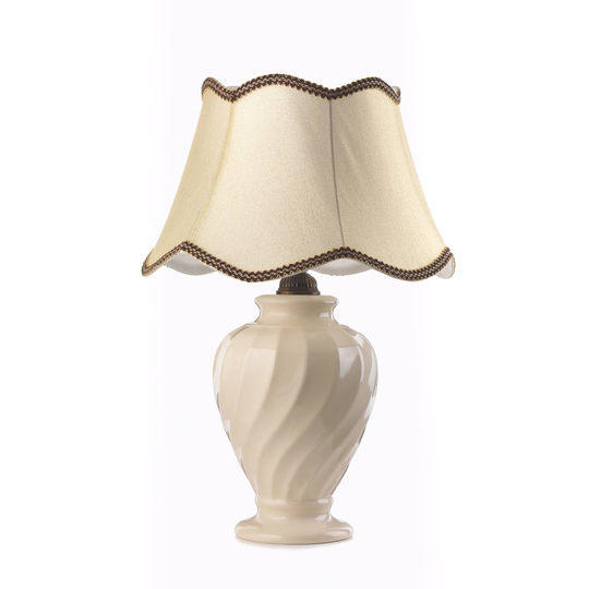Pöytävalaisin Vortice keramiikkaa, beige/messinki
