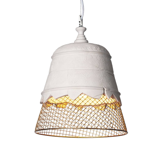 Kipsinen design-riippuvalaisin Domenica kulta 35cm