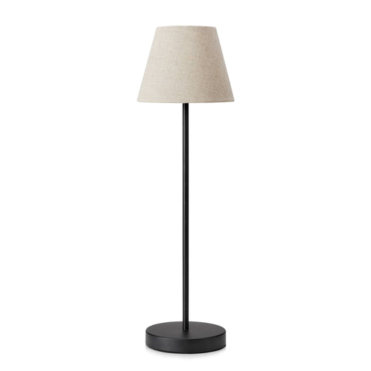 Cozy-pöytävalaisin kangasvarjostimella musta/beige