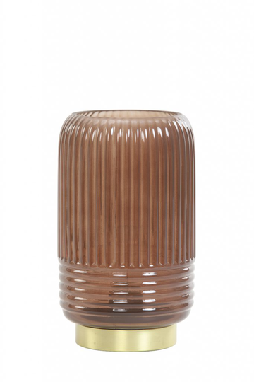 Table lamp LED Ø12x20,5 cm LIPA glass dark brown (Ruskea)