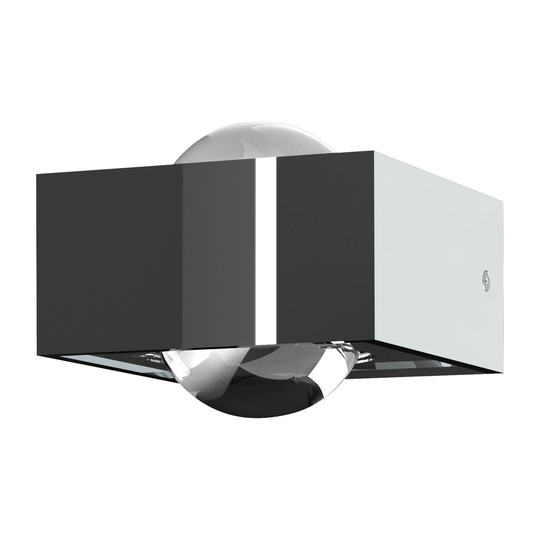 Focus 100 -LED-seinälamppu kirkkaat linssit, kromi