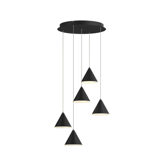 Lucande -LED-riippuvalaisin Livan, musta, 5-lamp.