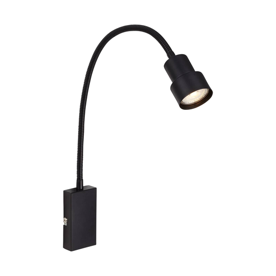 Tusi-LED-seinävalaisin, säätövarsi, musta