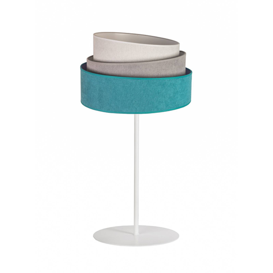 Pöytälamppu Pastell Trio turkoosi/harmaa K50cm