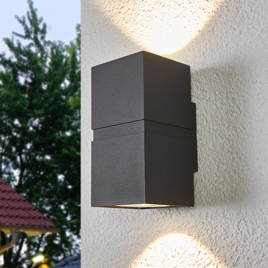 Tummanharmaa LED-ulkoseinävalaisin Gabriela 2-os.