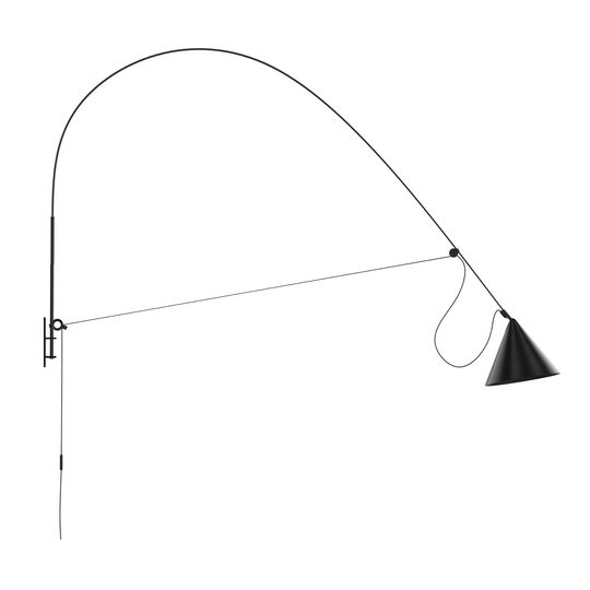 midgard AYNO-seinälamppu 220cm musta/musta 2 700 K