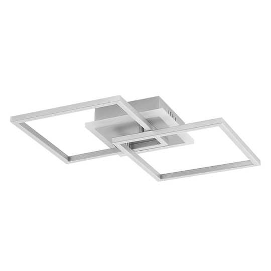 Lindby-LED-kattovalaisin Fjardo CCT neliö, hopea