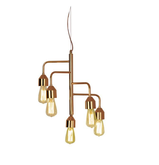 Flynn ceiling lamp 5 down (kupari)