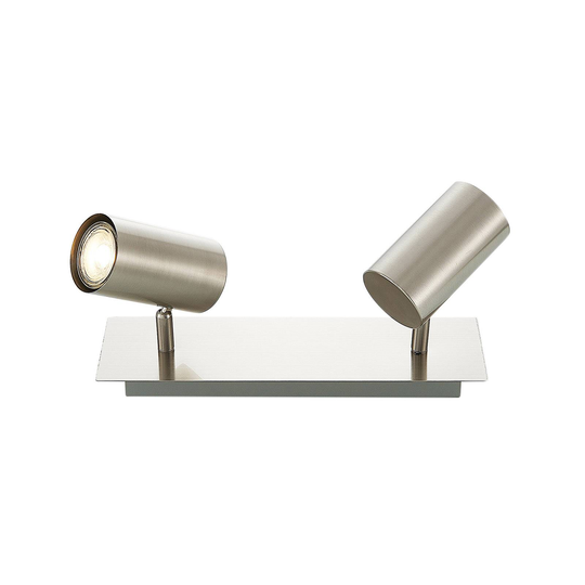 Lindby Joffrey -kattokohdevalo, 2-lamp., nikkeli