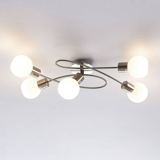 5-lampp. LED-kattovalaisin Elaina, matta nikkeli