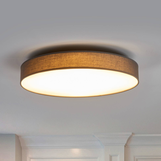 LED-kangaskattolamppu Saira, 50 cm, harmaa