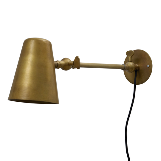 Vala Long Wall Lamp, raw brass, H: 14 x L: 42 cm (Messinki)