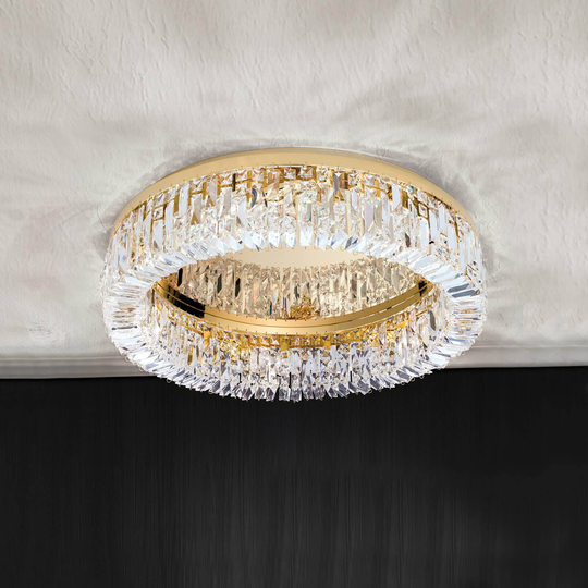 Pyöreä Ring-kristallikattolamppu 59 cm