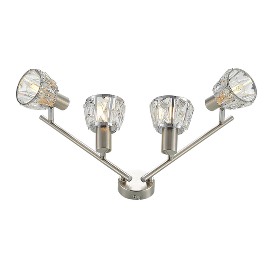 Lindby Kosta -kattovalaisin, 4-lamp., nikkeliä
