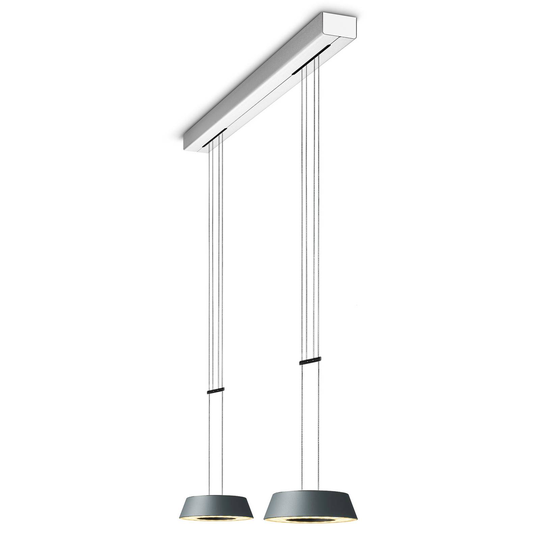 OLIGO Glance LED-riippuvalo 2 lamp. harmaa