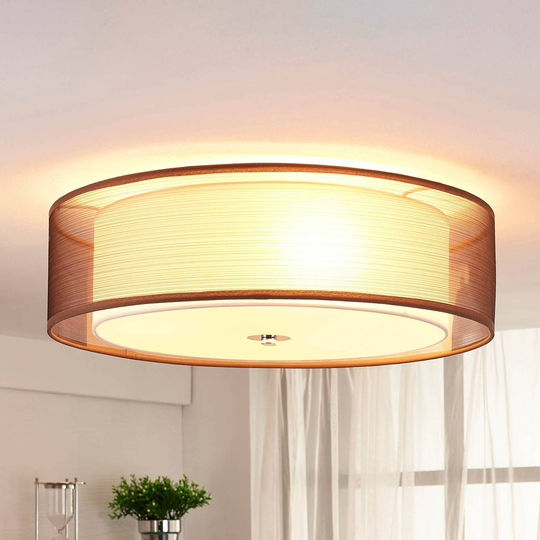 Ruskea LED-kangaskattovalaisin Tobia