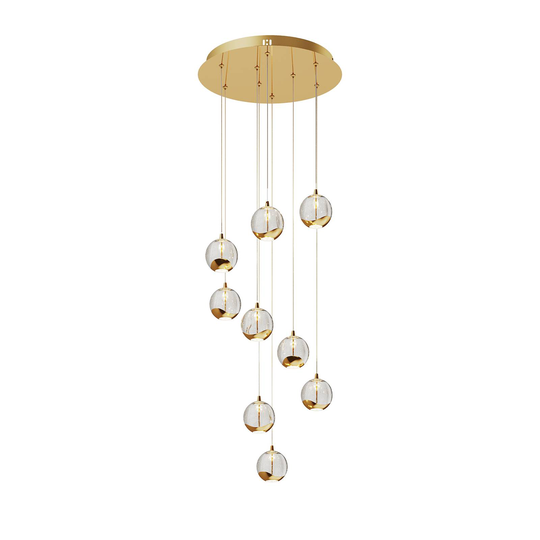 Lucande Hayley -LED-riippuvalo, 9-lamp., kulta