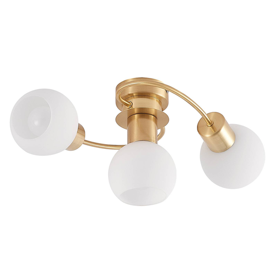 Lindby-LED-kattovalaisin Ciala, 3-lamp, messinki