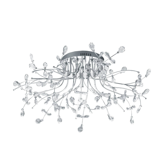 Krominkiiltävä LED-kattovalaisin Crystal, 77cm