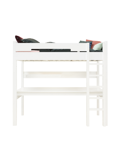 Cf muokattava xl-korkea parvisänky pöytätasolla 90cm x 200cm, suorat portaat