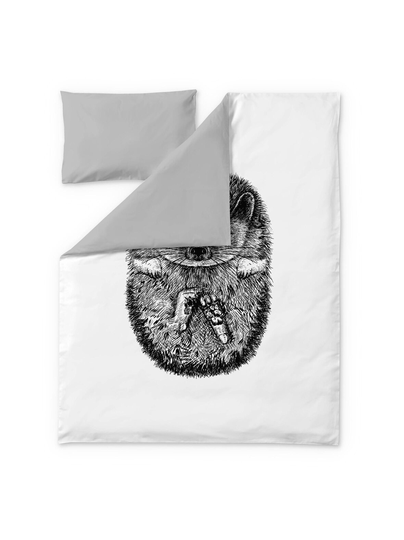 Siili- lasten pussilakanasetti 120 x 160 + 40 x 60 cm