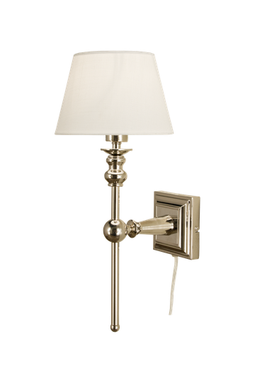 NORA wall lamp, silver / white (Hopea)