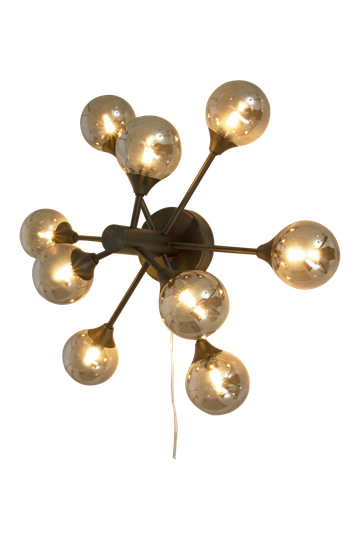 COSMOS wall lamp / ceiling bracket, black / smoke (Musta)
