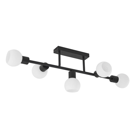 Lindby Biscala-LED-valaisin 5 lamppua musta/opaali