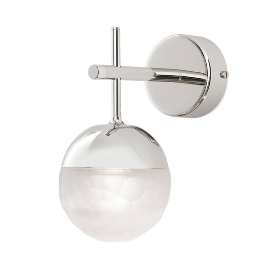 LED-seinävalaisin Ball, yksilamppuinen, nikkeli