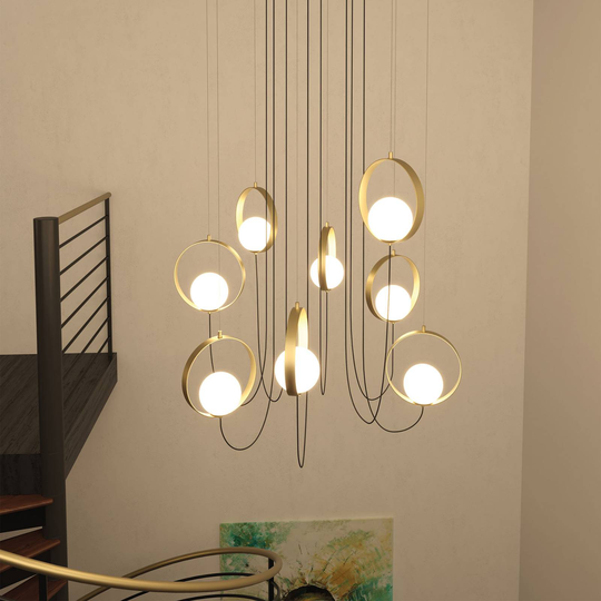 LED-riippuvalaisin Halo, 8-lamppuinen