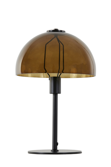 Table lamp Ø30x45 cm MELLAN matt black+glass brown (Ruskea)