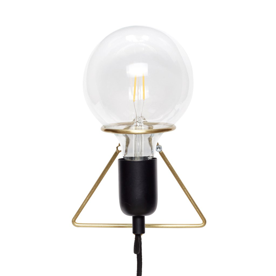 Wall lamp, w/bulb, brass/black (Musta)