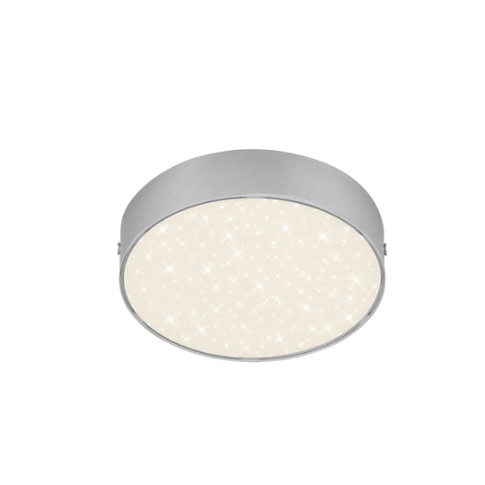 LED-kattovalaisin Flame Star, Ø 15,7 cm, hopea