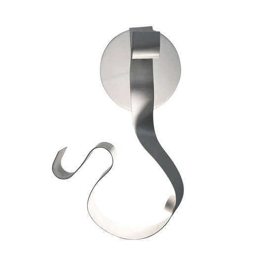 Knikerboker Curve-LED-seinävalaisin terästä, valk.