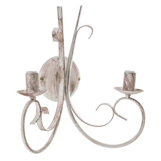 Seinävalaisin Pompei, 2-lamp., antiikki valkoinen