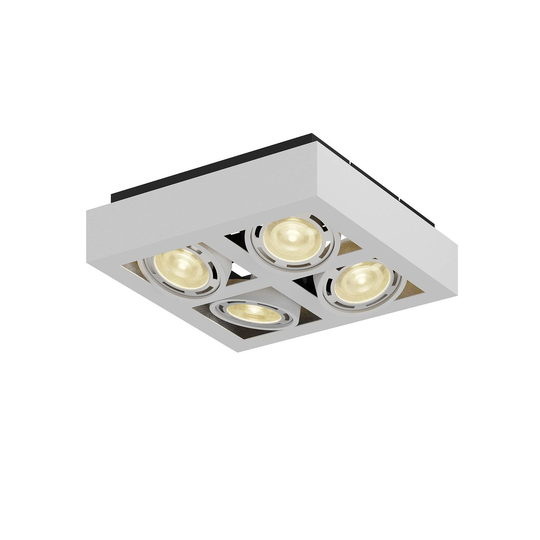 LED-kattokohdevalo Ronka, 4-lampp. neliö valkoinen