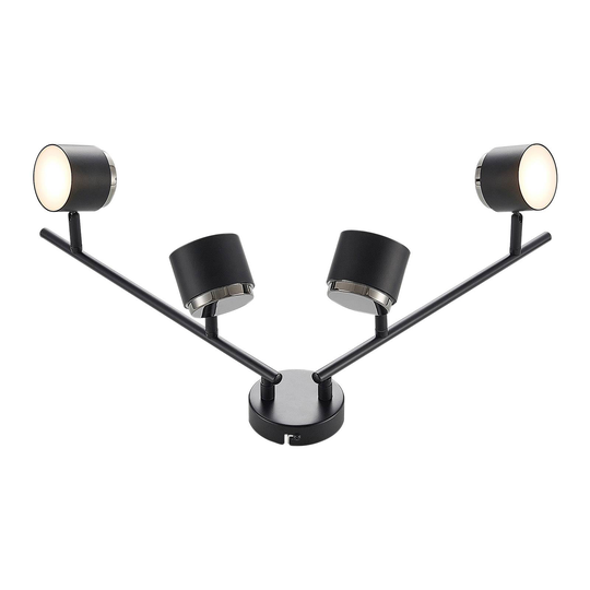 Lindby Marrie -LED-kohdevalaisin, musta, 4-lamp.