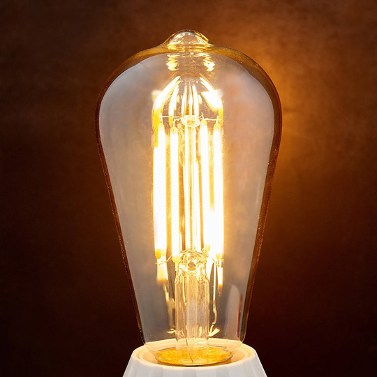 E27 LED-rustiikkilamppu 6W 500lm, meripihka, 1800K