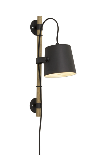ESPRESSO wall lamp, black / wood (Puu)
