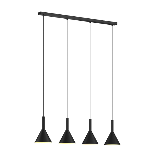 Arcchio Tadej -riippuvalo 4-lamp., musta-valk.