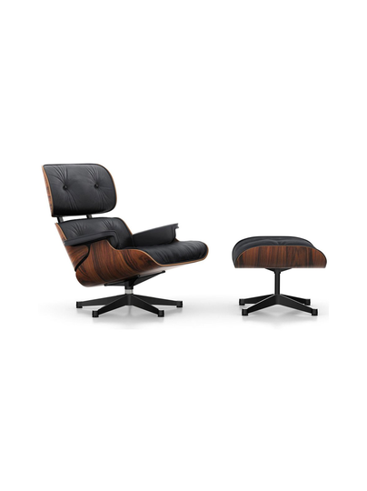Eames lounge chair -nojatuoli ja rahi