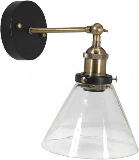 Lambda wall lamp clear (antiikki messinki)