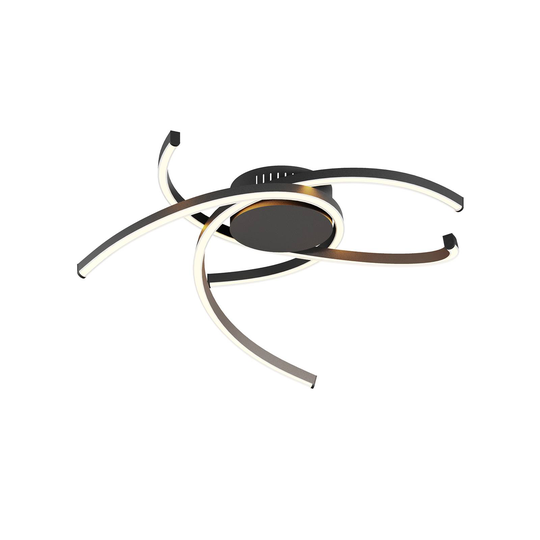 Lindby Katris LED-kattovalaisin, 58 cm, musta