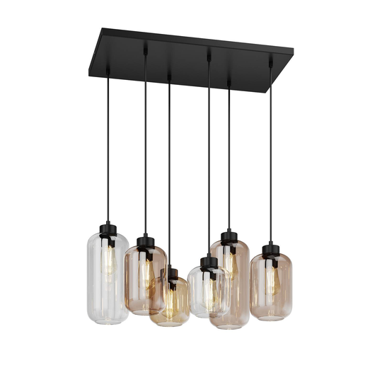 Riippuvalaisin Marco Brown, 6-lamp., kirkas/ruskea