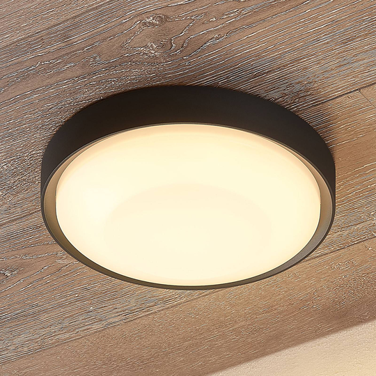 Lucande Lare -LED-ulkokattovalaisin, Ø 25 cm