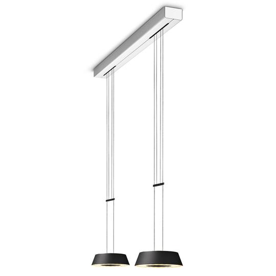 OLIGO Glance LED-riippuvalo 2 lamp. musta